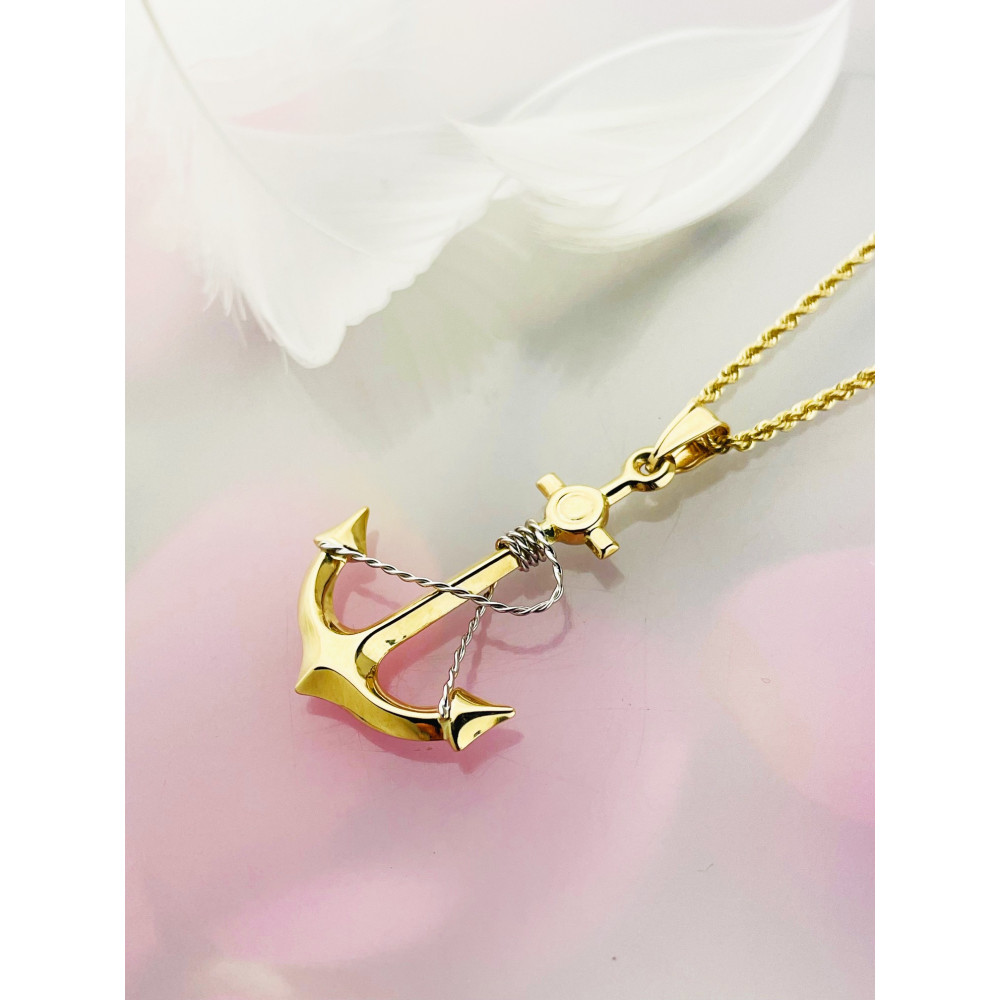 Anhänger Kettenanhänger Anker Gelbgold Goldanhänger 585er 14KT