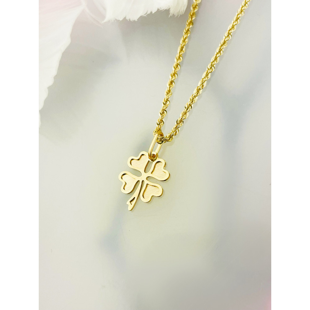 Anhänger Gelbgold Goldanhänger  vierblättriges Kleeblatt 585er 14KT