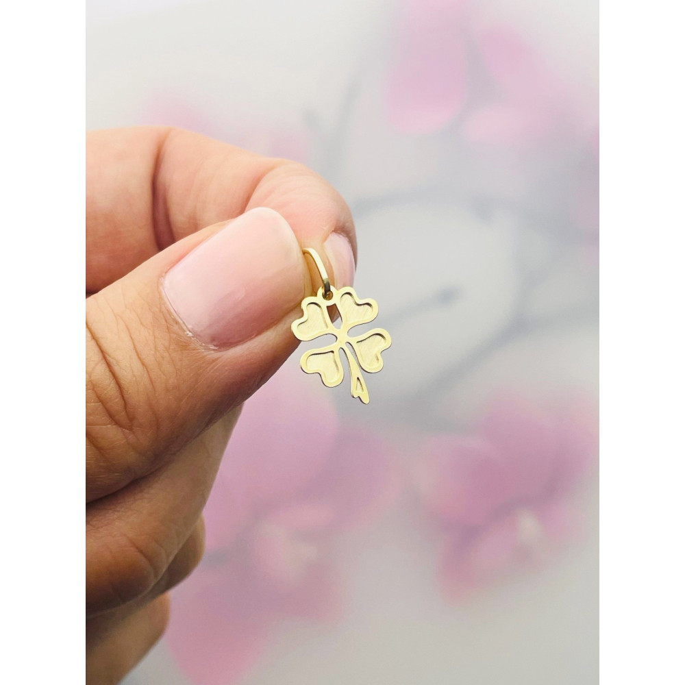 Anhänger Gelbgold Goldanhänger  vierblättriges Kleeblatt 585er 14KT