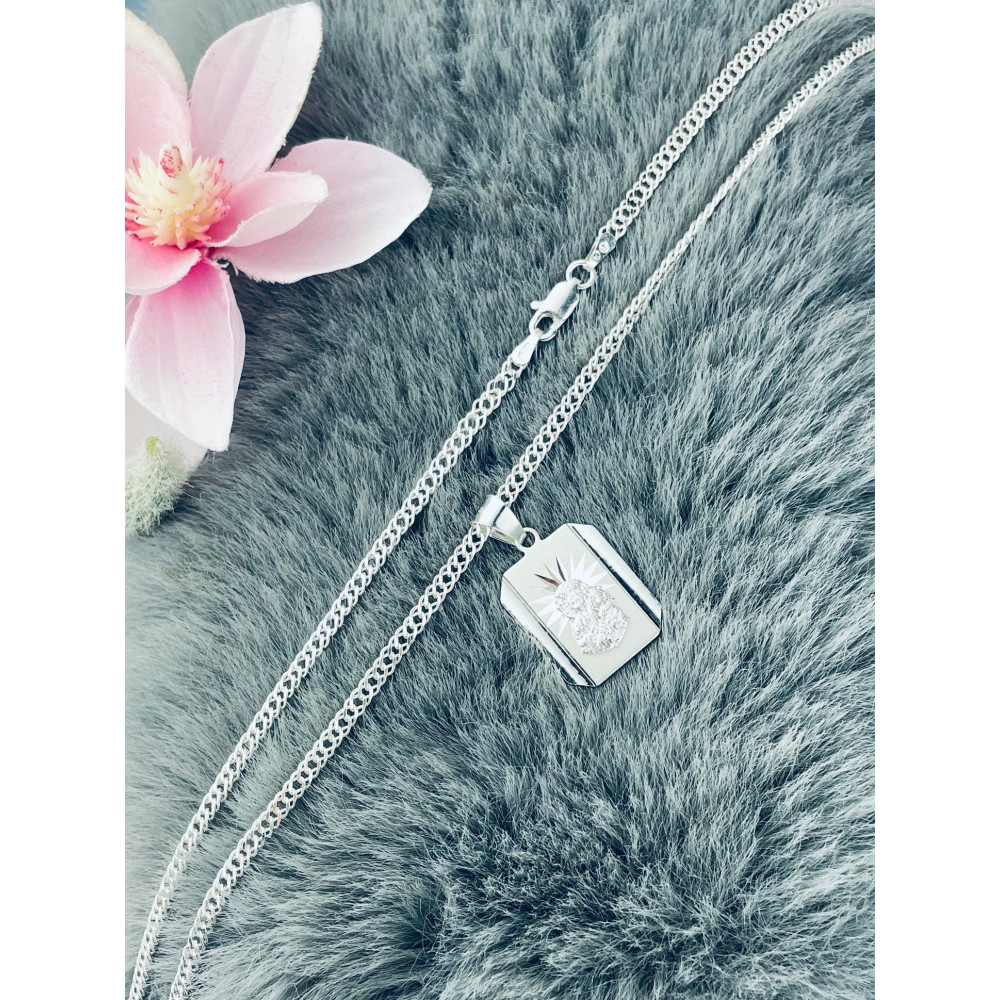 925 Silber Halskette mit Kette und Anhänger Madonna Maria