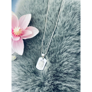 925 Silber Halskette mit Kette und Anhänger Madonna Maria und Jezus