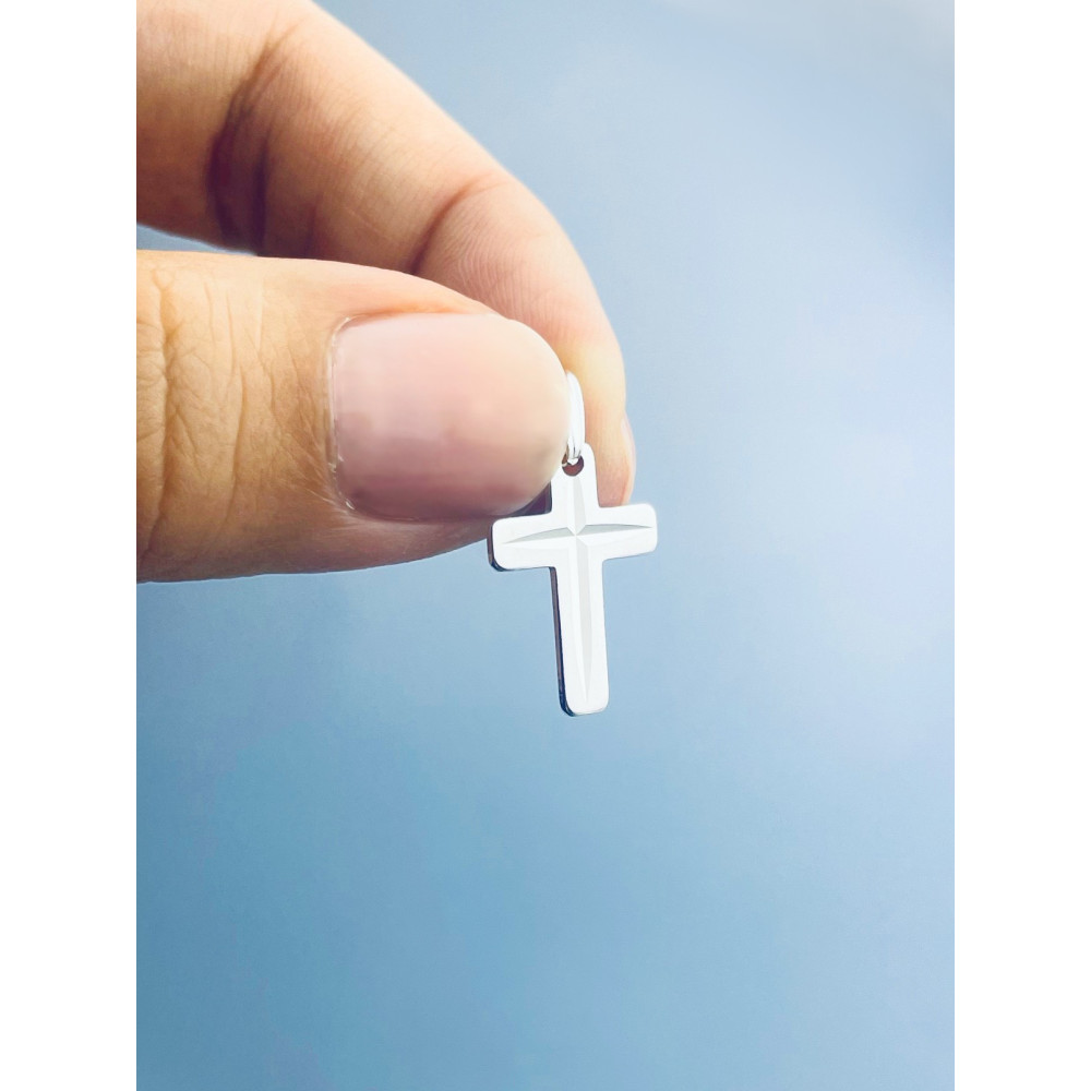 copy of Srebrny komplet naszyjnik łańcuszek rombo zawieszka Archanioł Michał