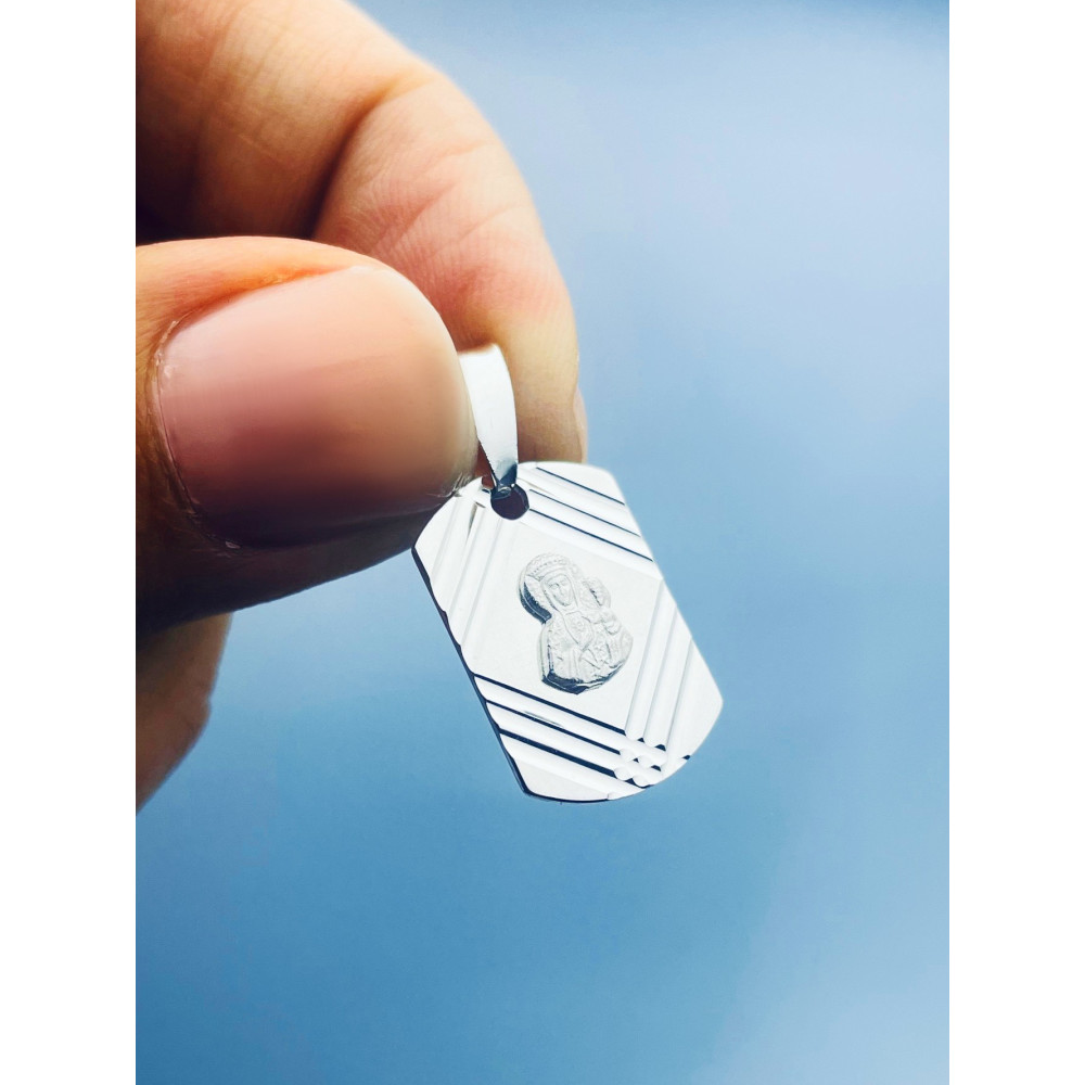 copy of Srebrny komplet naszyjnik łańcuszek rombo zawieszka Archanioł Michał