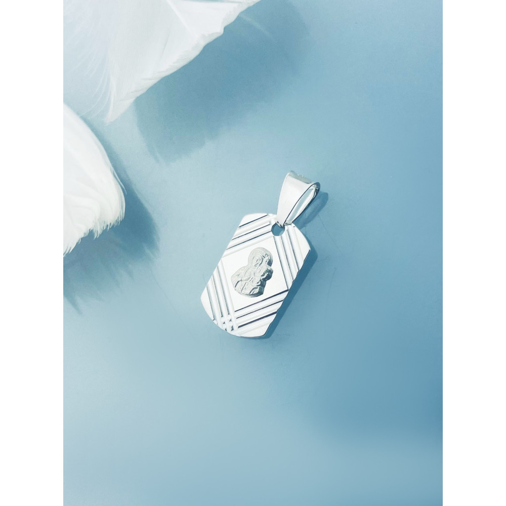 copy of Srebrny komplet naszyjnik łańcuszek rombo zawieszka Archanioł Michał