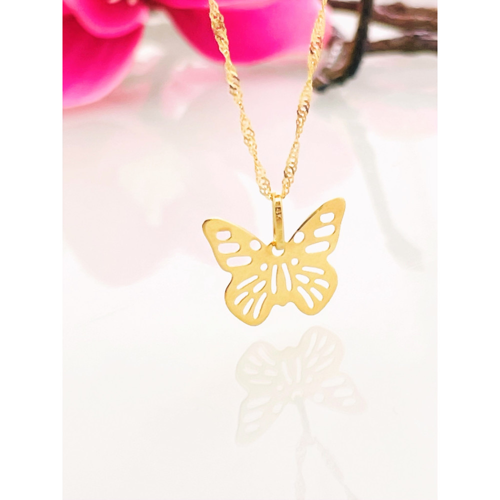 Anhänger Schmetterling Kettenanhänger Gelbgold Goldanhänger 585er 14KT