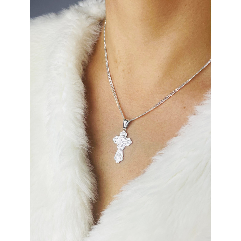 copy of Srebrny komplet naszyjnik łańcuszek rombo zawieszka Archanioł Michał