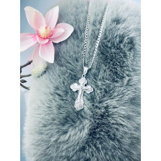 copy of Srebrny komplet naszyjnik łańcuszek rombo zawieszka Archanioł Michał