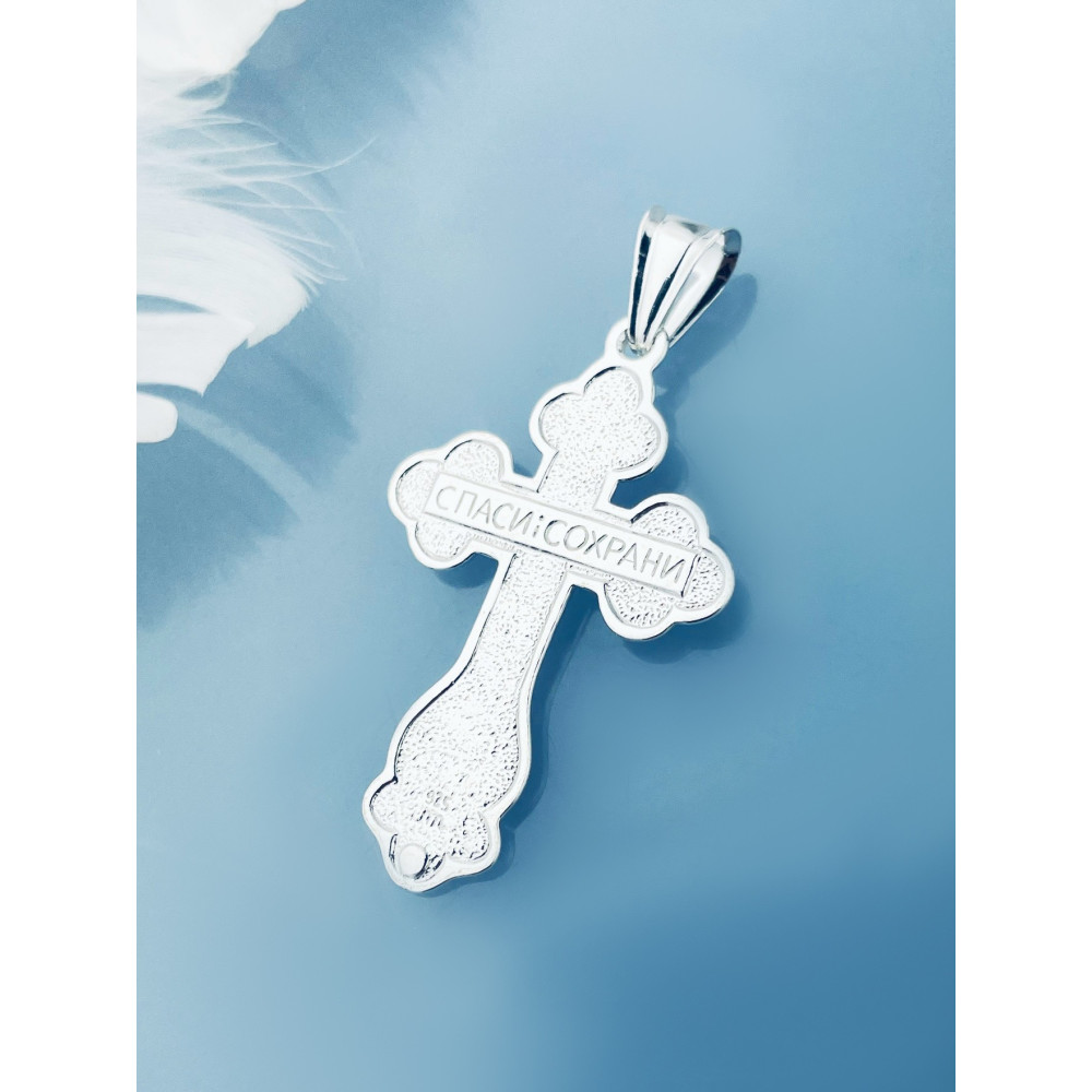 925 Silber Halskette Panzerkette mit Anhänger orthodoxes Kreuz Jesus Christus Taufe