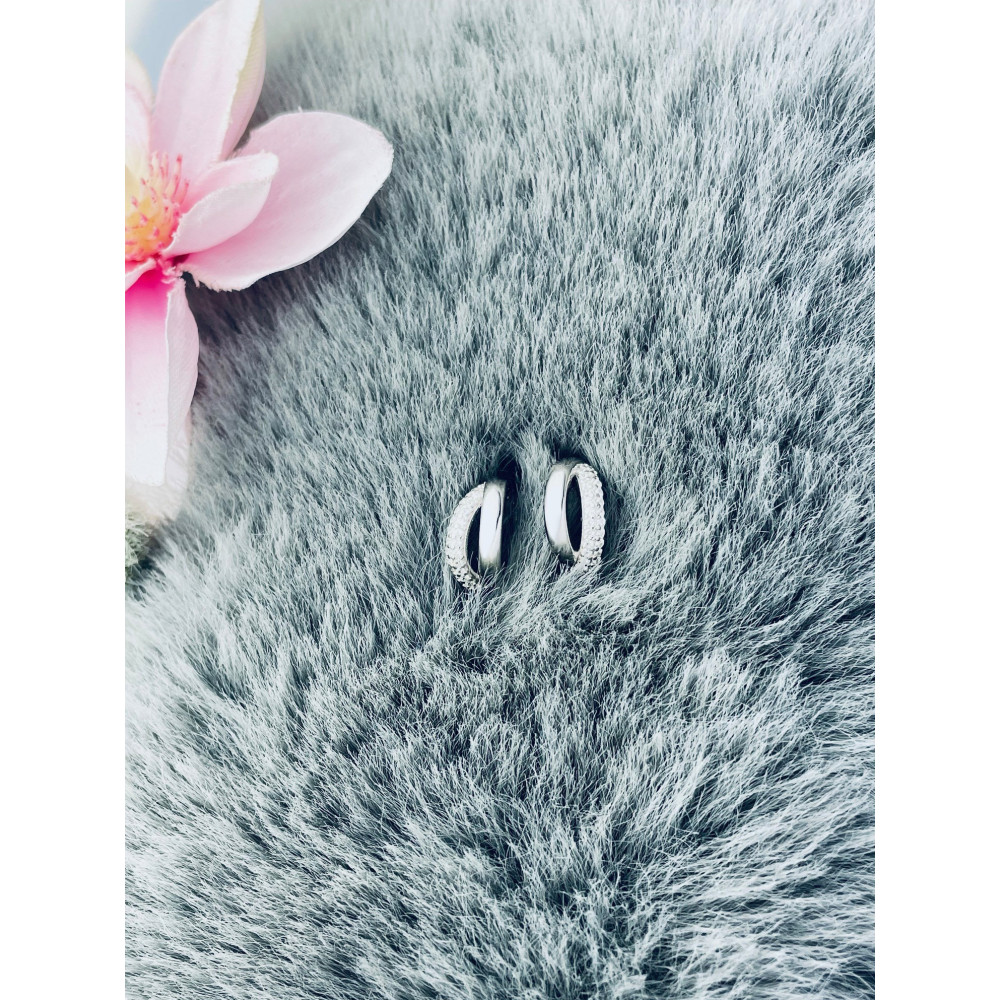 copy of Złote kolczyki przecinki z cyrkoniami