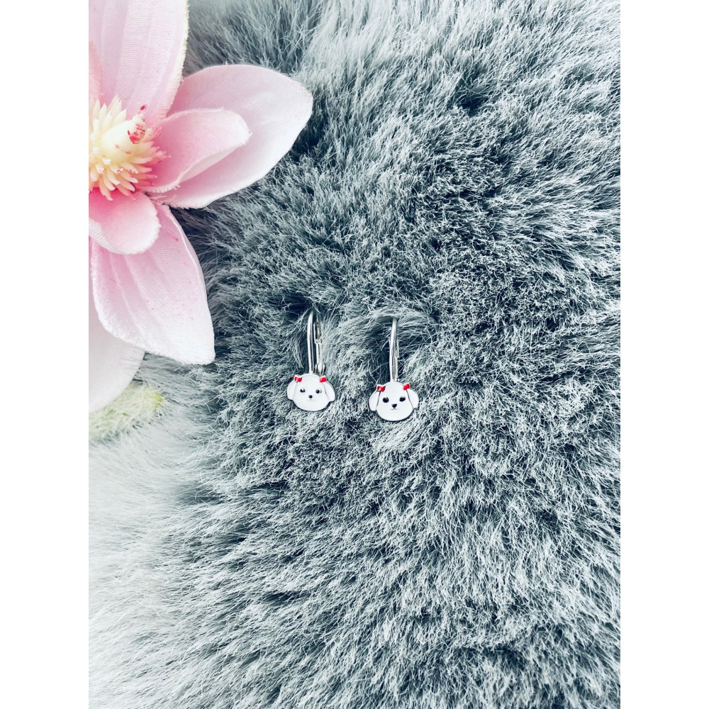 Hund 925 Silber Ohrringe