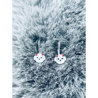 Hund 925 Silber Ohrringe