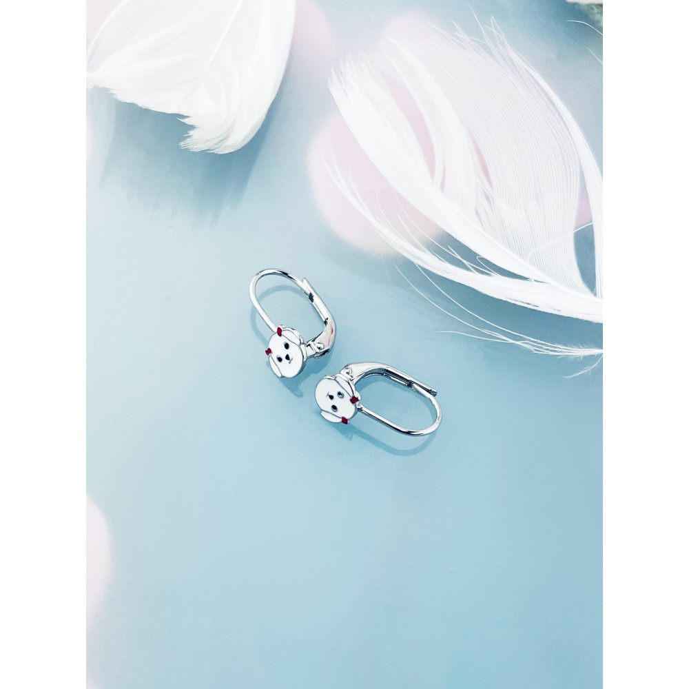 Hund 925 Silber Ohrringe