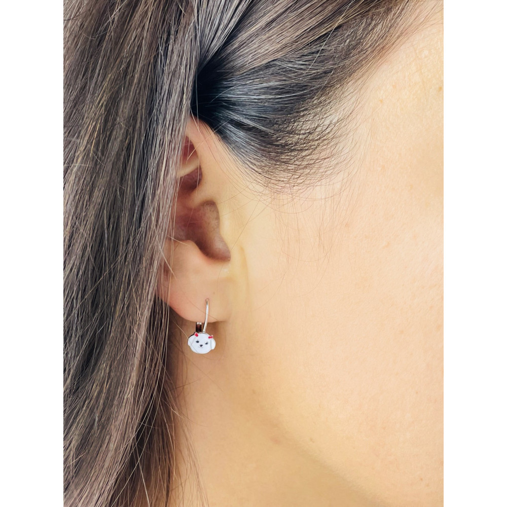 Hund 925 Silber Ohrringe