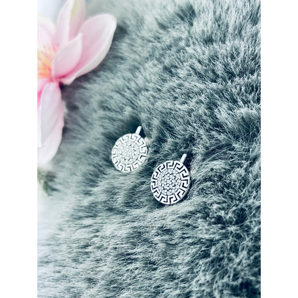 Kreis 925 Silber mit Zirkonia Ohrringe