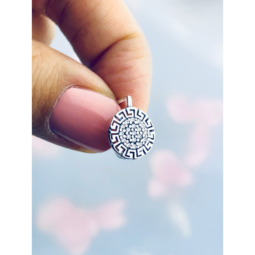 Kreis 925 Silber mit Zirkonia Ohrringe