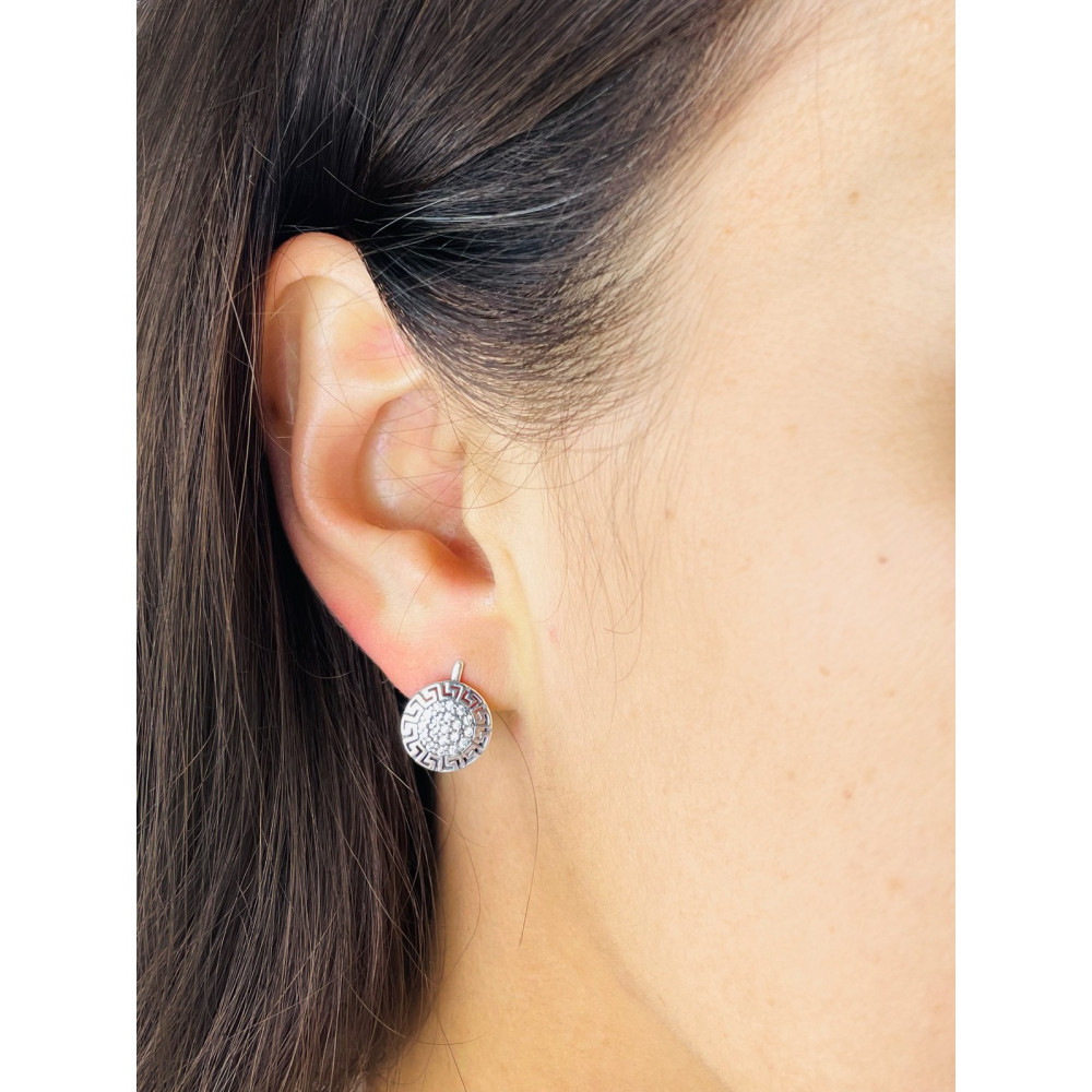 Kreis 925 Silber mit Zirkonia Ohrringe