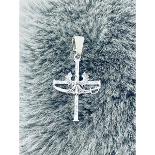 Anhänger Kreuz Kreuzanhänger aus Sterlingsilber mit Adler und Zobel