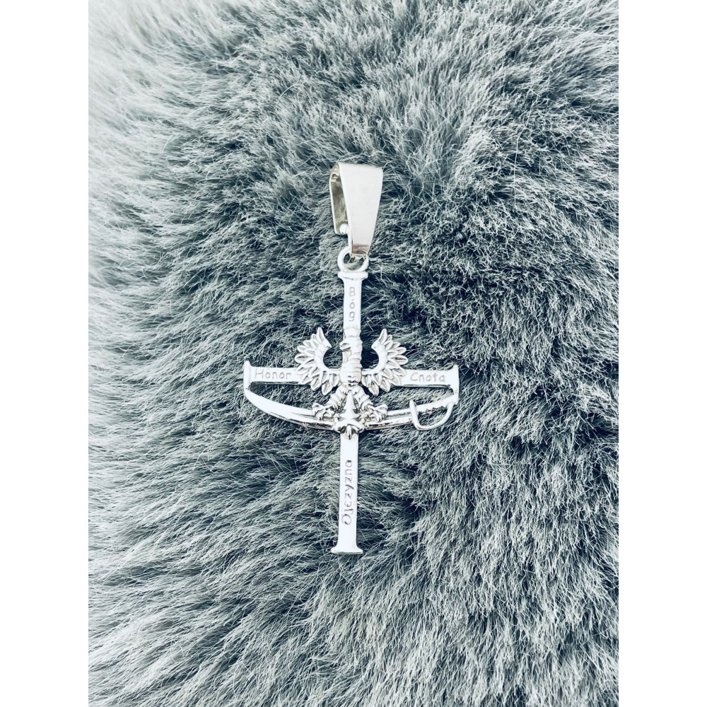 Anhänger Kreuz Kreuzanhänger aus Sterlingsilber mit Adler und Zobel