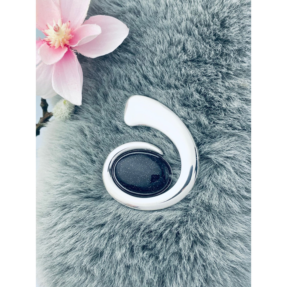 Cochlea 925 Silber Anhänger mit schwarzer Stein