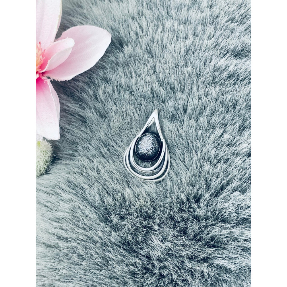 Tropfen 925 Silber Anhänger mit Sternenstaub