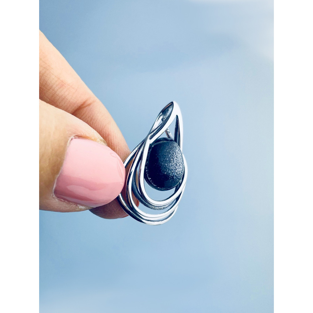 Tropfen 925 Silber Anhänger mit Sternenstaub