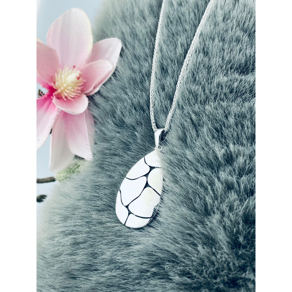 925 Silber Damen Medaillon Anhänger Tröpfchen