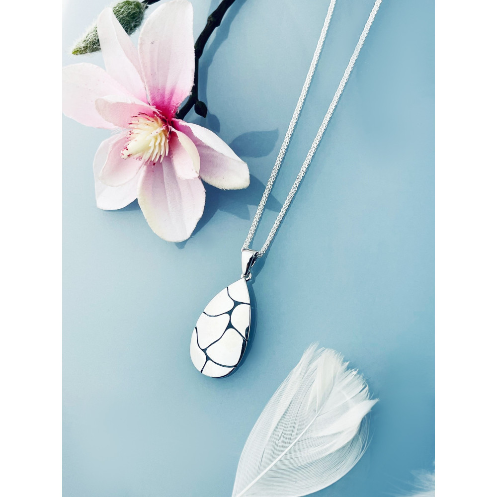 925 Silber Damen Medaillon Anhänger Tröpfchen