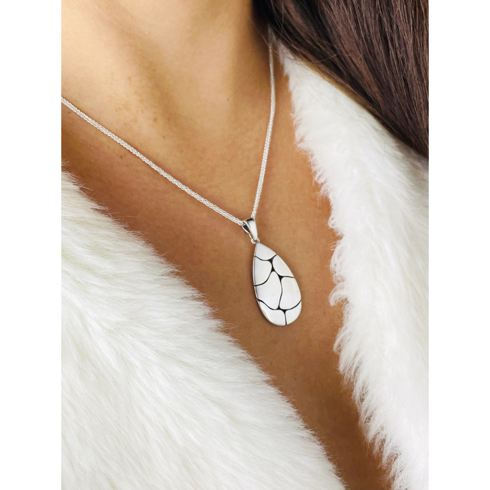 925 Silber Damen Medaillon Anhänger Tröpfchen