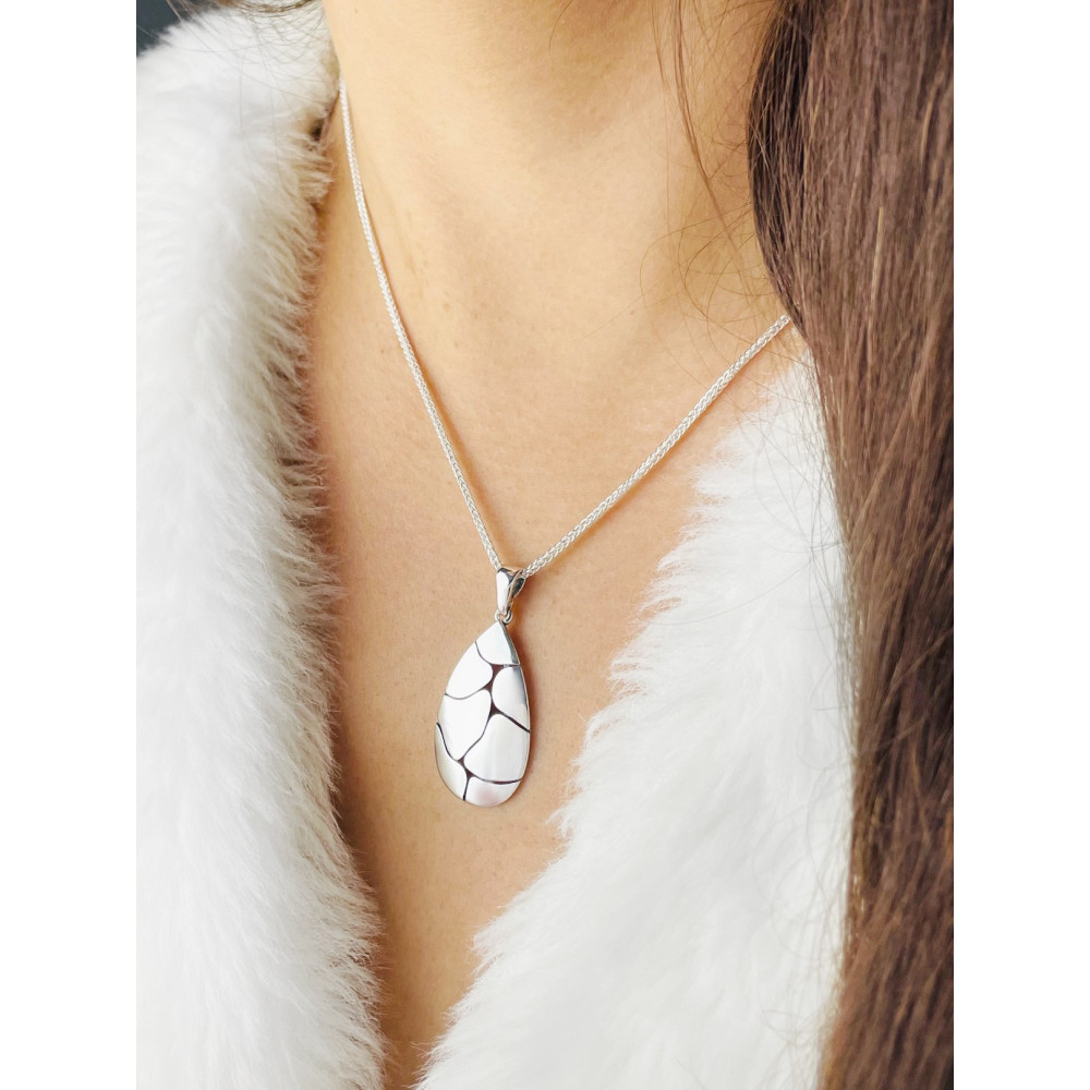 925 Silber Damen Medaillon Anhänger Tröpfchen