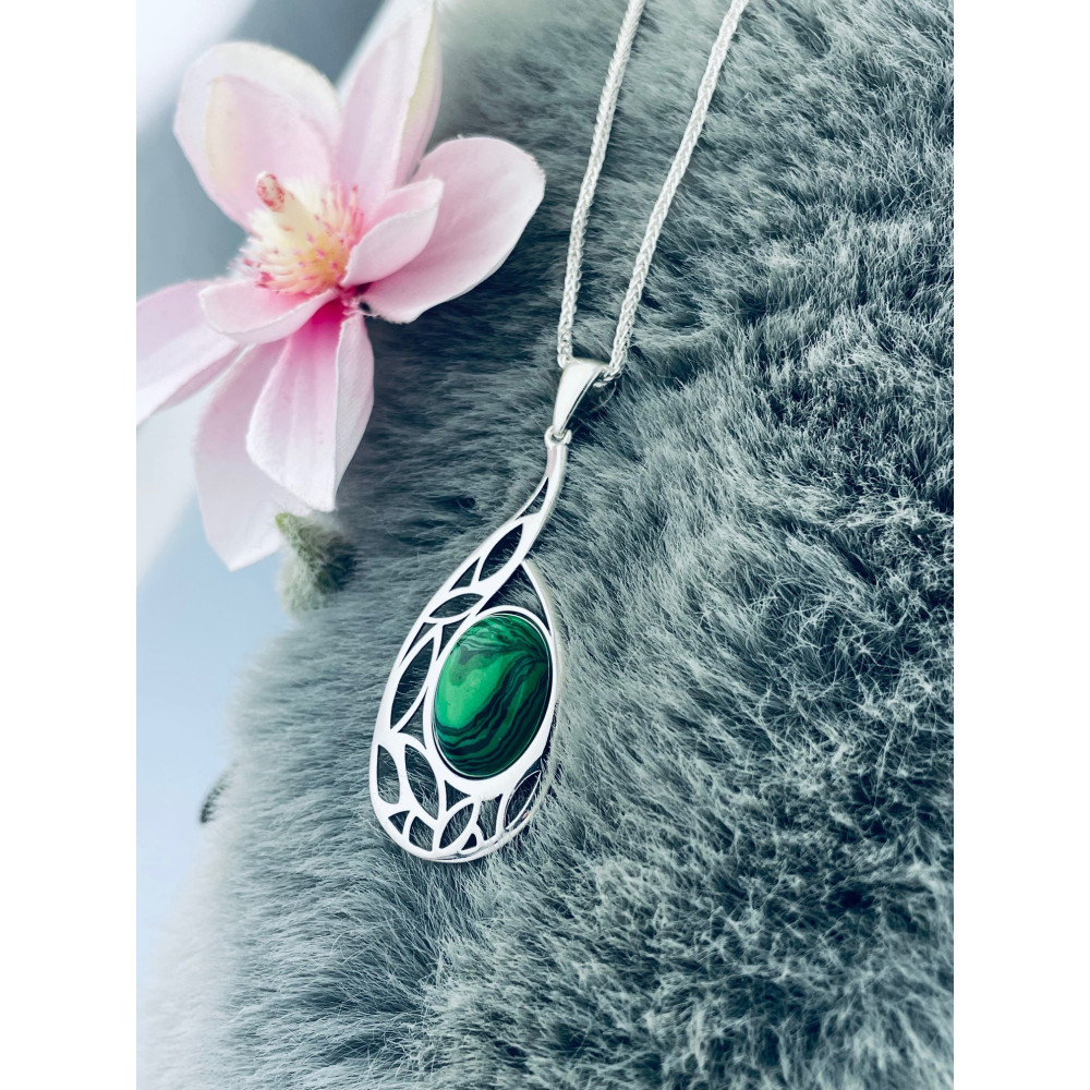 copy of 925 Silber Anhänger mit Malachitstein