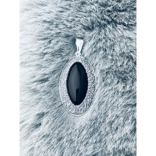 Katzenauge 925 Silber Anhänger mit Onyx