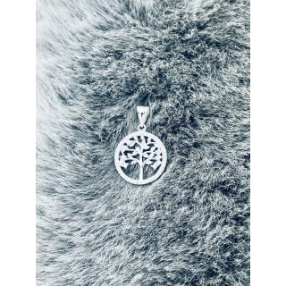 925 Silber Damen Medaillon Anhänger Baum mit Zirkonia