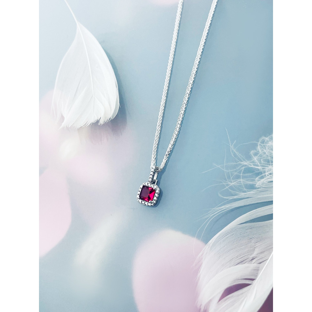 Quadrat 925 Silber Damen Medaillon Anhänger mit Zirkonia