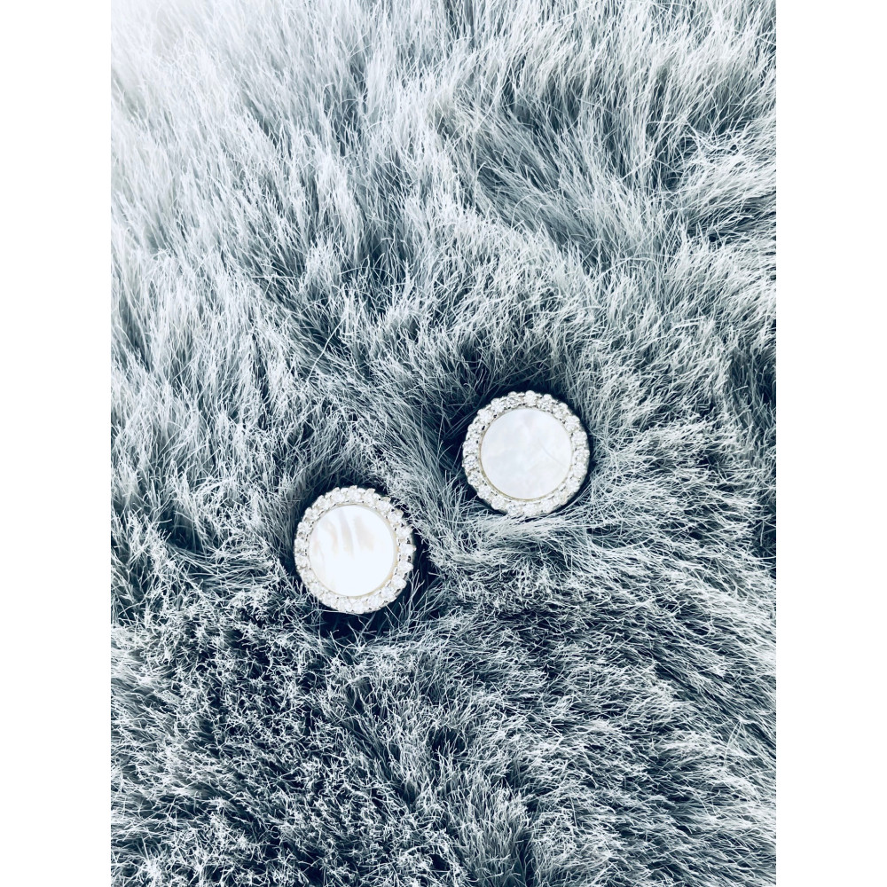 Kreis 925 Silber mit Zirkonia und Perlmutt Ohrringe