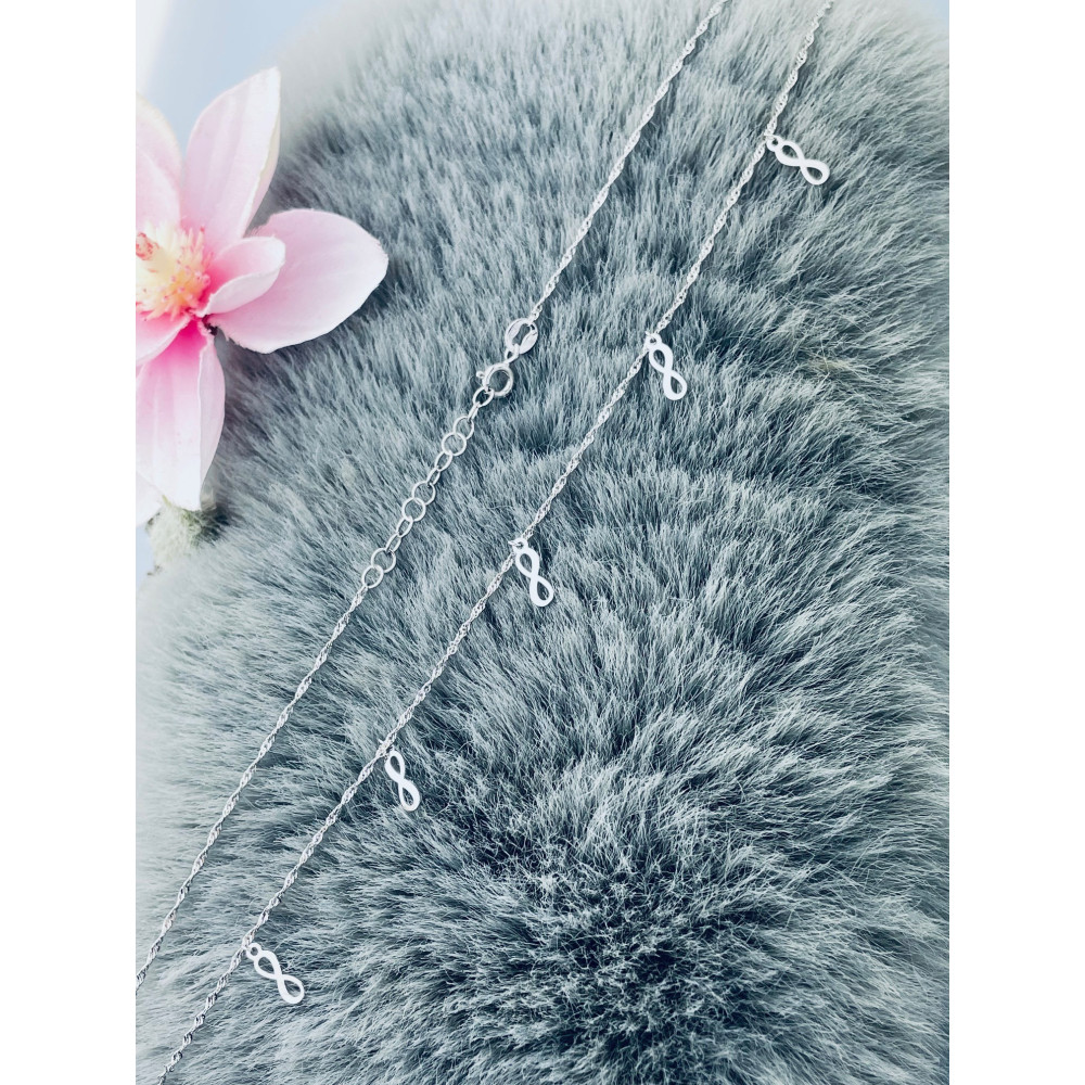 Infinity 925 Silber Halskette Singapur Magic Halsband Damen