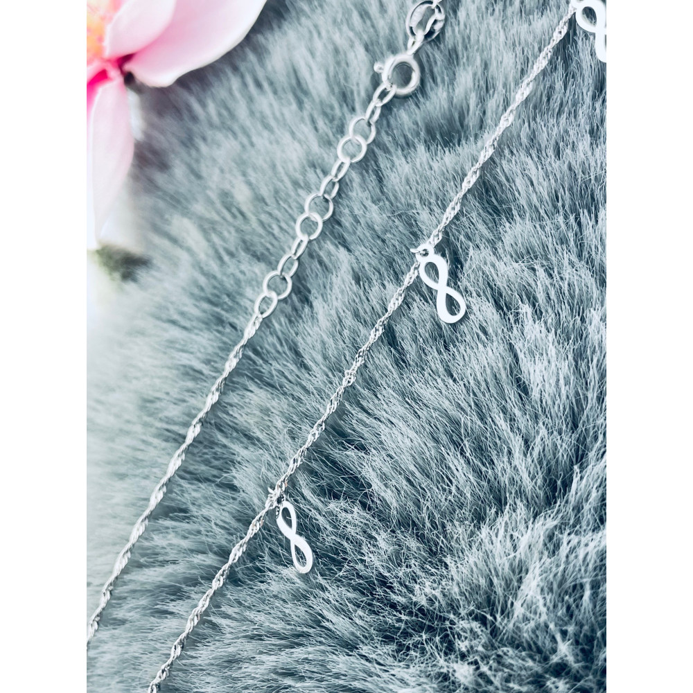 Infinity 925 Silber Halskette Singapur Magic Halsband Damen