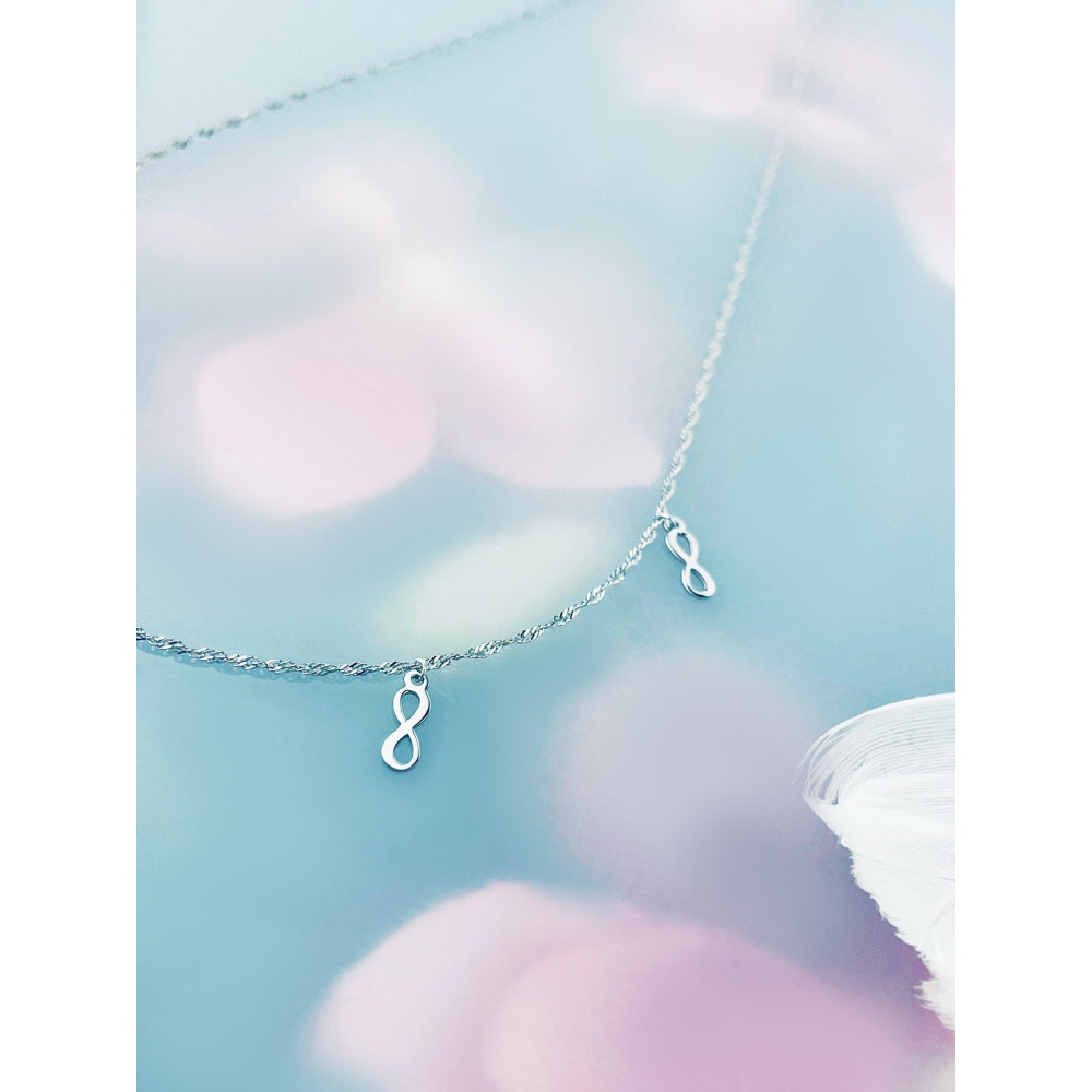 Infinity 925 Silber Halskette Singapur Magic Halsband Damen