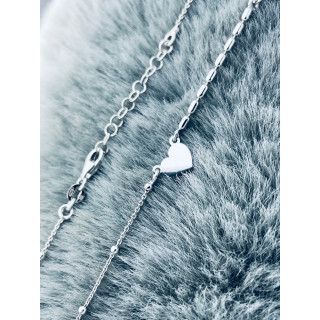 Kugel 925 Silber Halskette mit Herz Halsband Damen