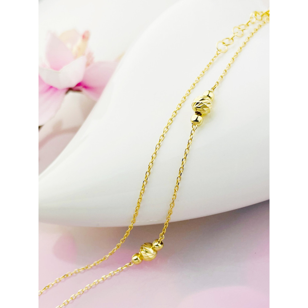 Kugel 925 Silber Halskette vergoldet Halsband Damen