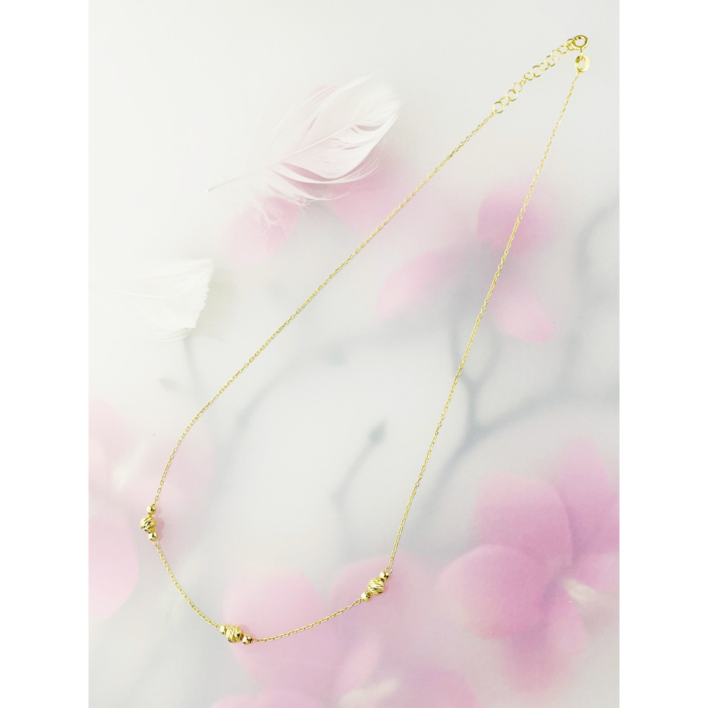 Kugel 925 Silber Halskette vergoldet Halsband Damen