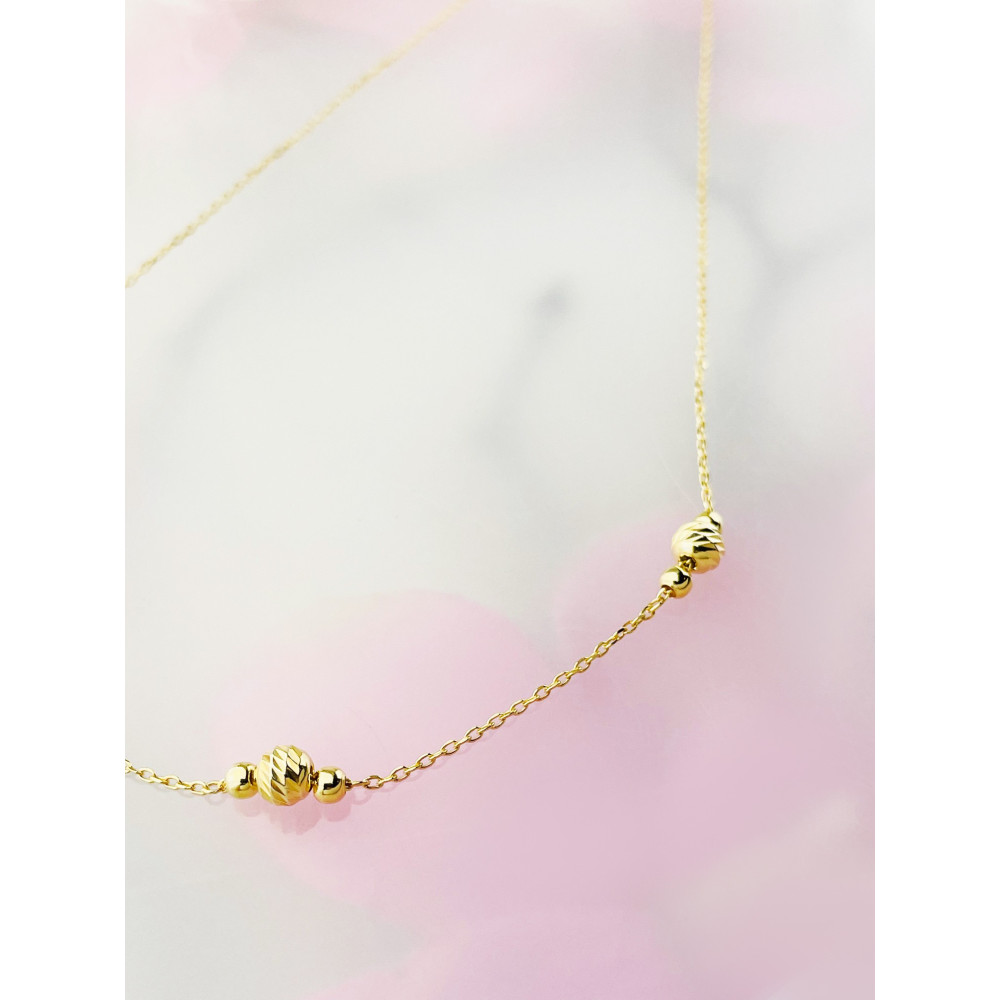 Kugel 925 Silber Halskette vergoldet Halsband Damen