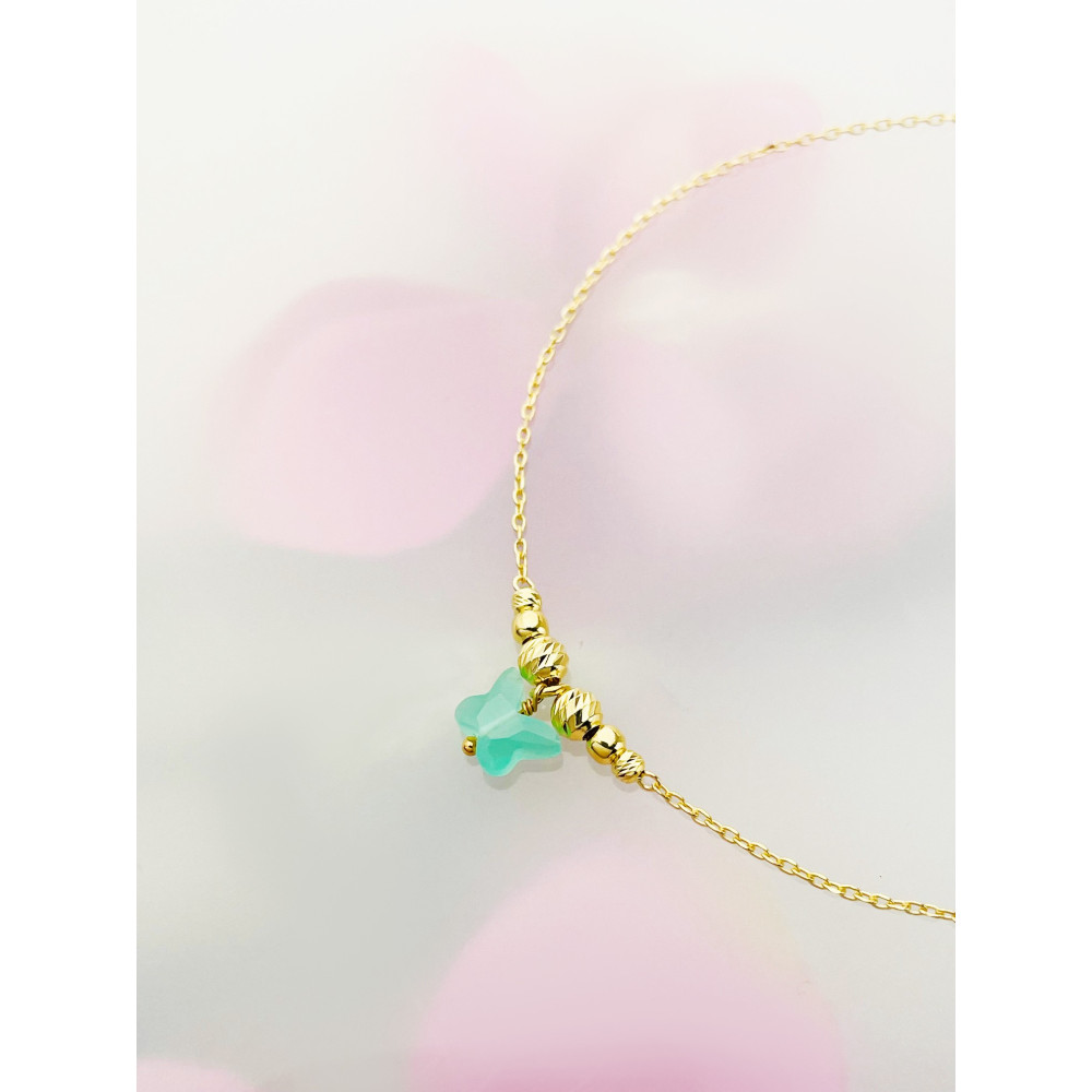 Schmetterling 925 Silber Halskette vergoldet Halsband Damen