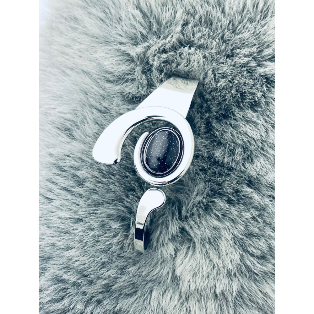 Damen Silberarmband 925 Silber mit schwarzer Stein