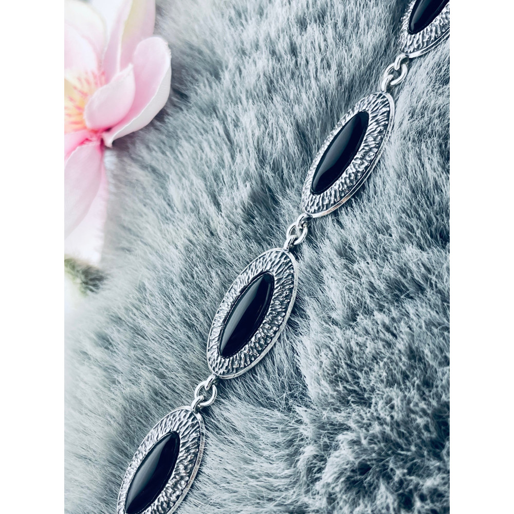 Armband 925 Silber mit Onyx Damen