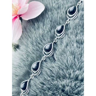 Srebrna bransoletka łezka kropelka gwiezdny pył