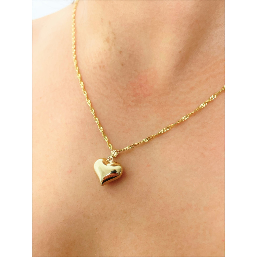 Złoty wisiorek zawieszka serce