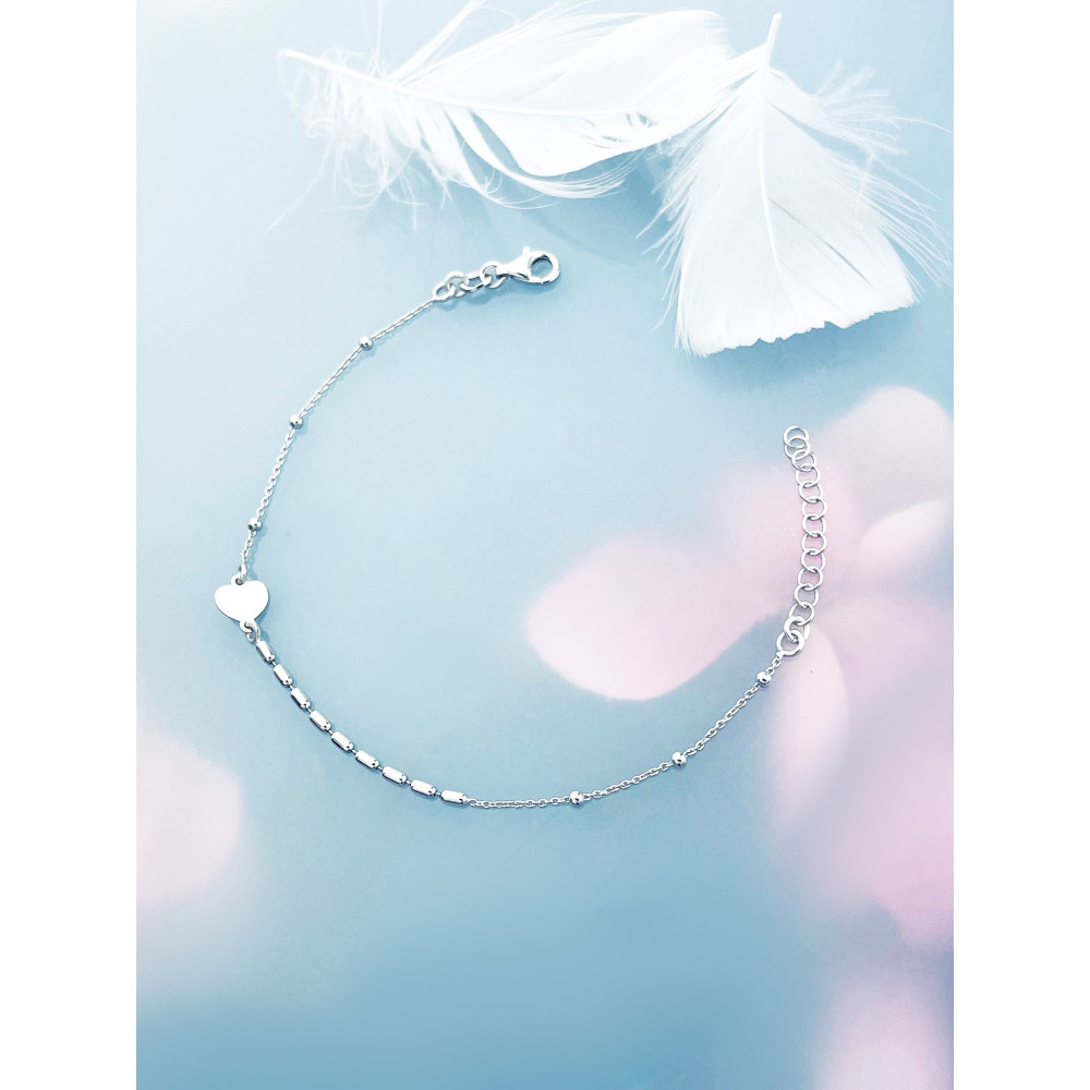 Herz 925 Silber mit Kugel Armband