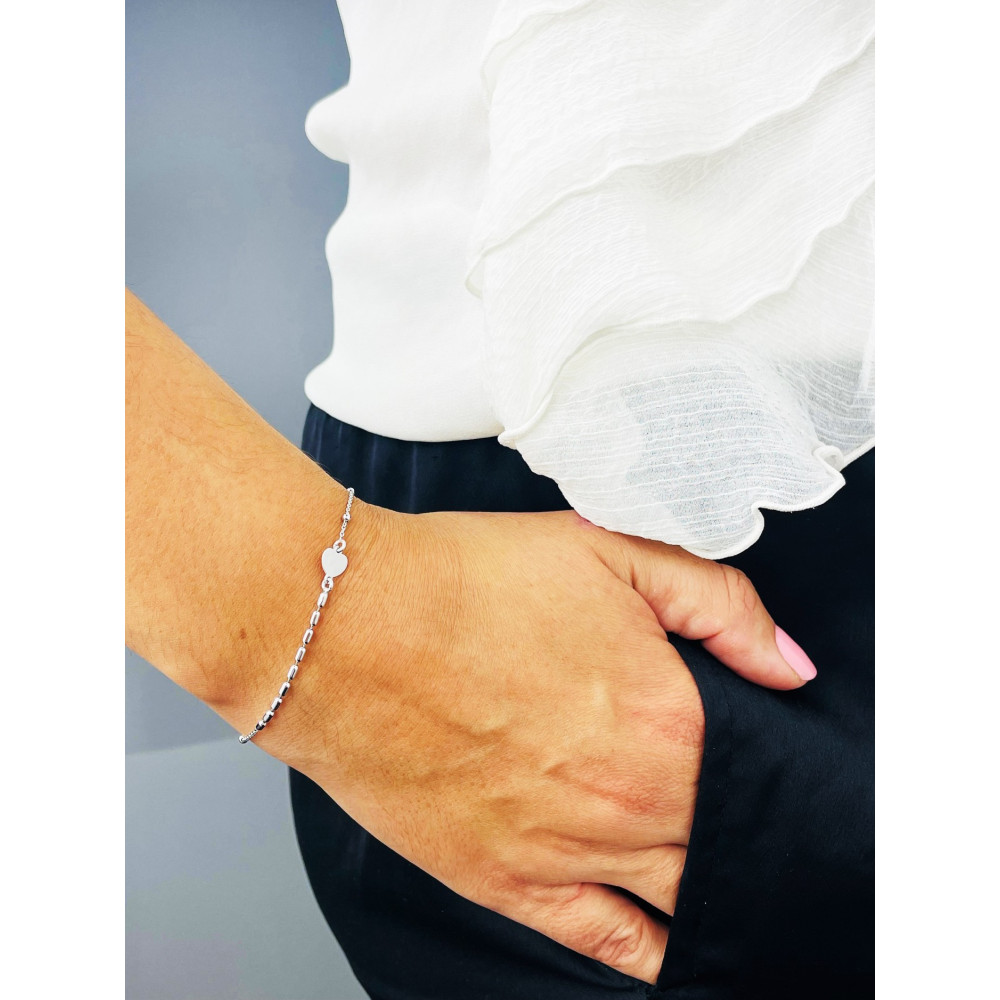 Herz 925 Silber mit Kugel Armband