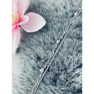 Srebrna bransoletka podwójna pancerka szeroki ankier kulki kuleczki