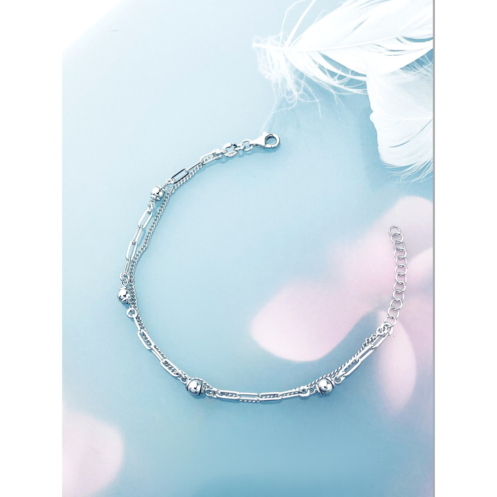 925 Silber mit Kugel Armband Panzerkette Ankerkette